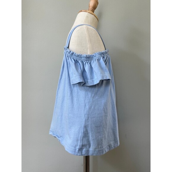 Girls Soft Blue Off the Shoulder Halter Top Shirt Blouse | 7 For All Mankind | 6 - Picture 4 of 5